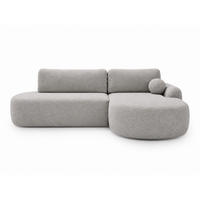 ECKSOFA Aurio O Bouclé-Stoff Grau Rechts - Grau, Holz/Textil (177/271cm) - Graingold