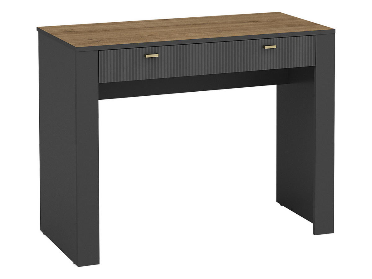 SCHMINKTISCH Mossa MO10 - Goldfarben/Schwarz, Holzwerkstoff/Kunststoff (50/102/79cm) - MIRJAN24