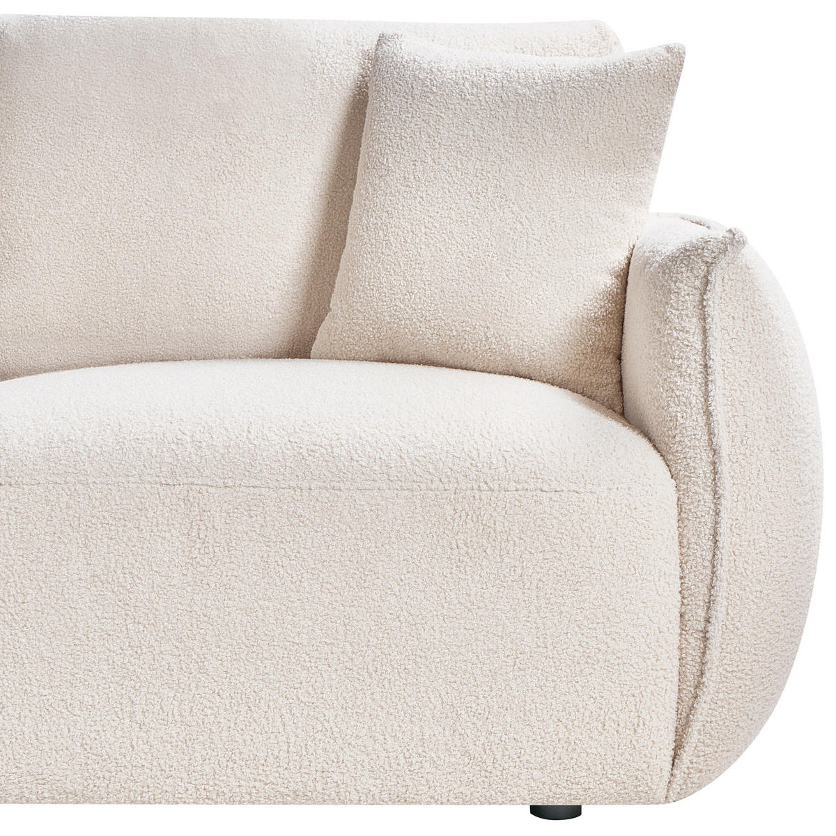 MODULSOFA 2-Sitzer Bouclé Cremeweiß Mesnali - Creme, Textil (190/84/95cm) - Beliani