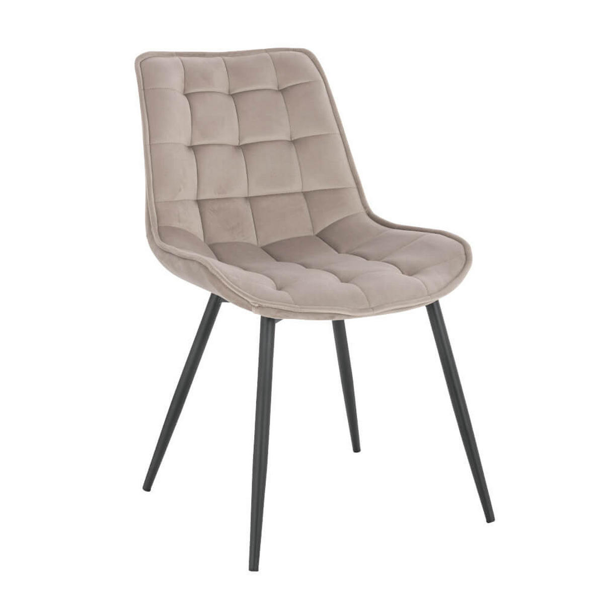 ESSZIMMERSTUHL IKALO - Farbe: Hellbraun, Menge: 2 - Hellbraun, Textil/Metall (61.5/79.8/50.5cm) - Home Deluxe