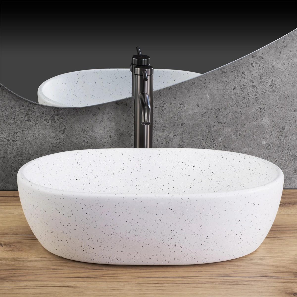 AUFSATZWASCHBECKEN Rea Amelia Warm - Weiß, Keramik (34.5/13.5/48cm) - REA