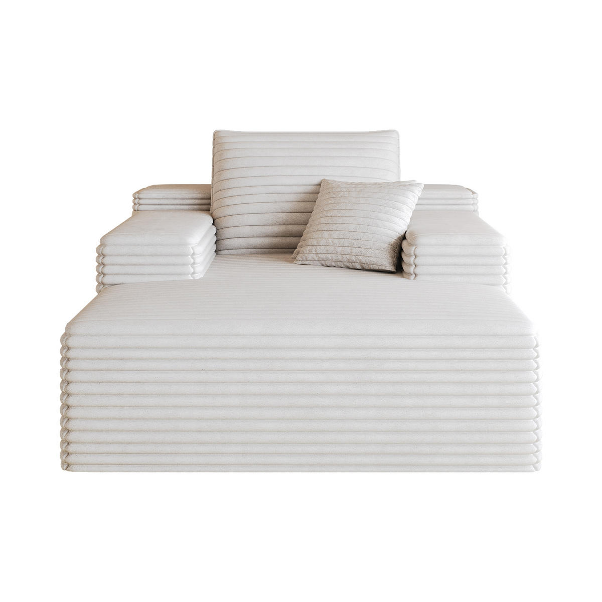 SCHLAFSOFA DE-34763 mit tiefer Sitzfläche Weiß - Weiß, Textil (159/60/115cm) - ComfortXL