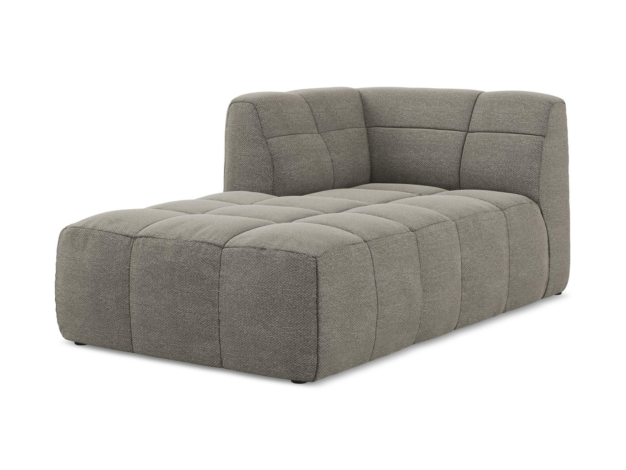 SOFAELEMENT Links Bouclé Stoff Grau - Schwarz/Grau, Holzwerkstoff/Kunststoff (101/77/175cm) - Makamii