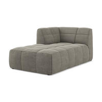 SOFAELEMENT Links Bouclé Stoff Grau - Schwarz/Grau, Holzwerkstoff/Kunststoff (101/77/175cm) - Makamii