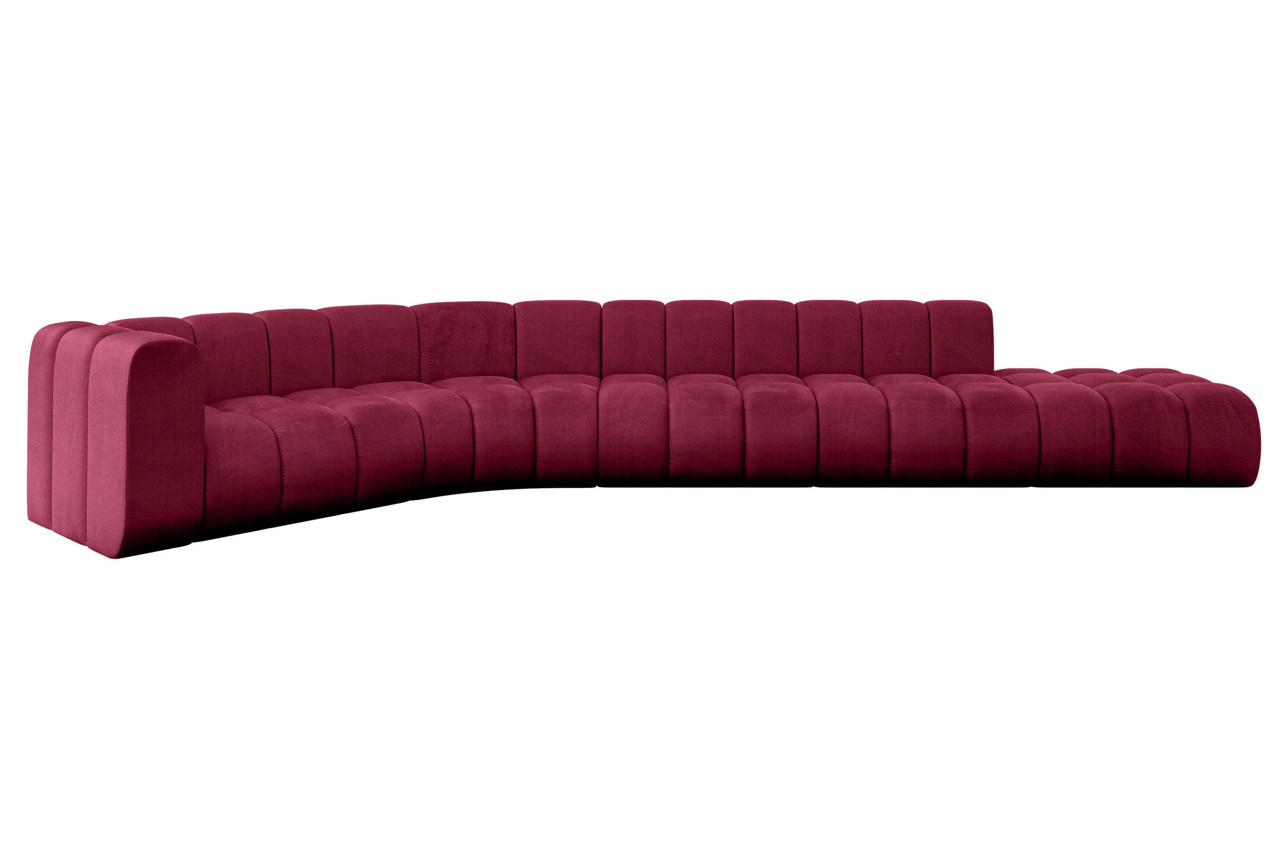 ECKSOFA modulares Sofa Tilmo-L2 - 490x194x70 cm Bordeauxrot - Bordeaux, Holzwerkstoff/Textil (490/194cm) - ALTDECOR