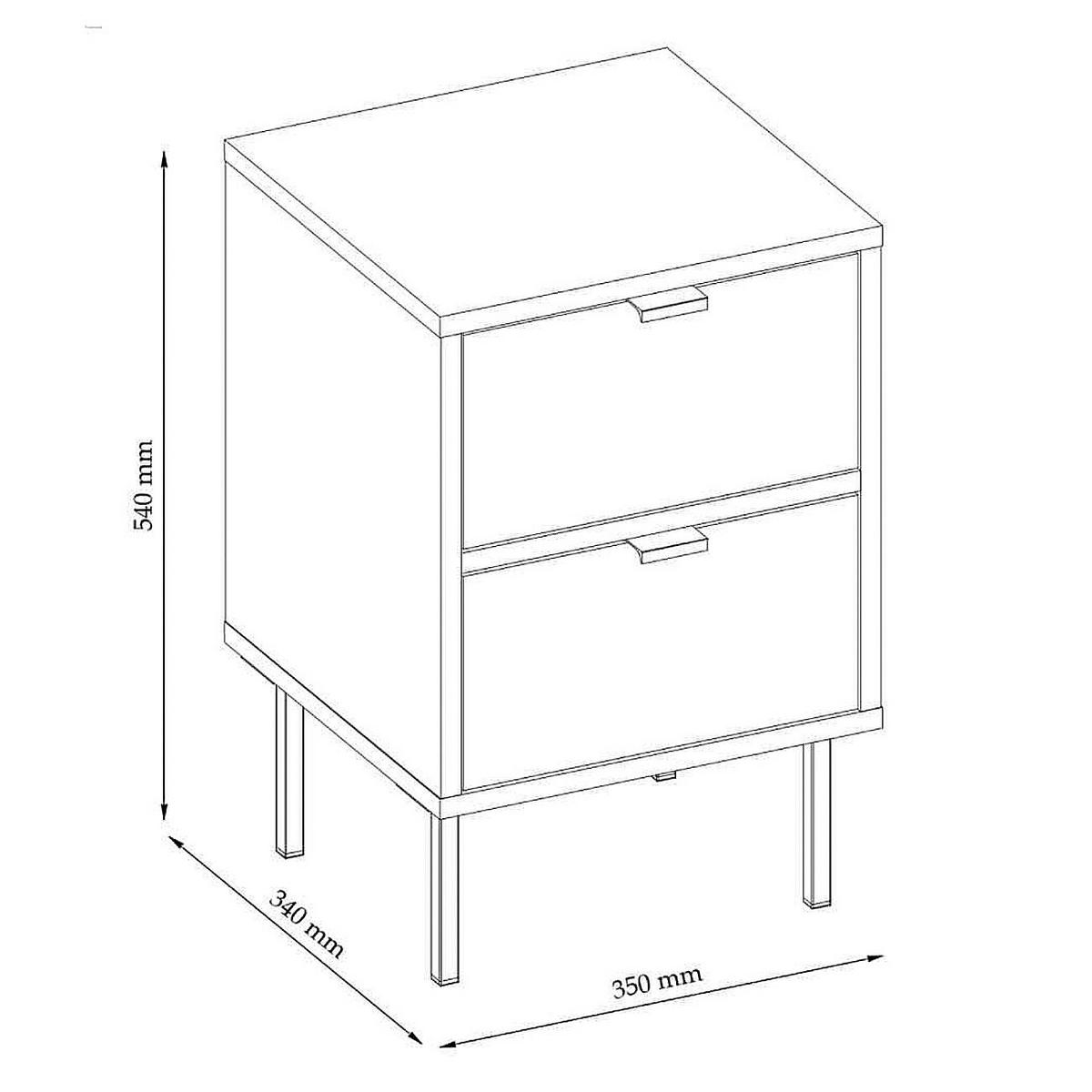 NACHTTISCH IDO weiß 35 / 34 / 54 cm - Schwarz/Weiß, Holz/Holzwerkstoff (35/54/34cm) - Feldmann-Wohnen