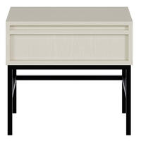 NACHTSCHRANK Evo Hellbeige mit Metallgestell 50 cm - Beige/Schwarz, Holzwerkstoff/Metall (50/44/34cm) - Selsey