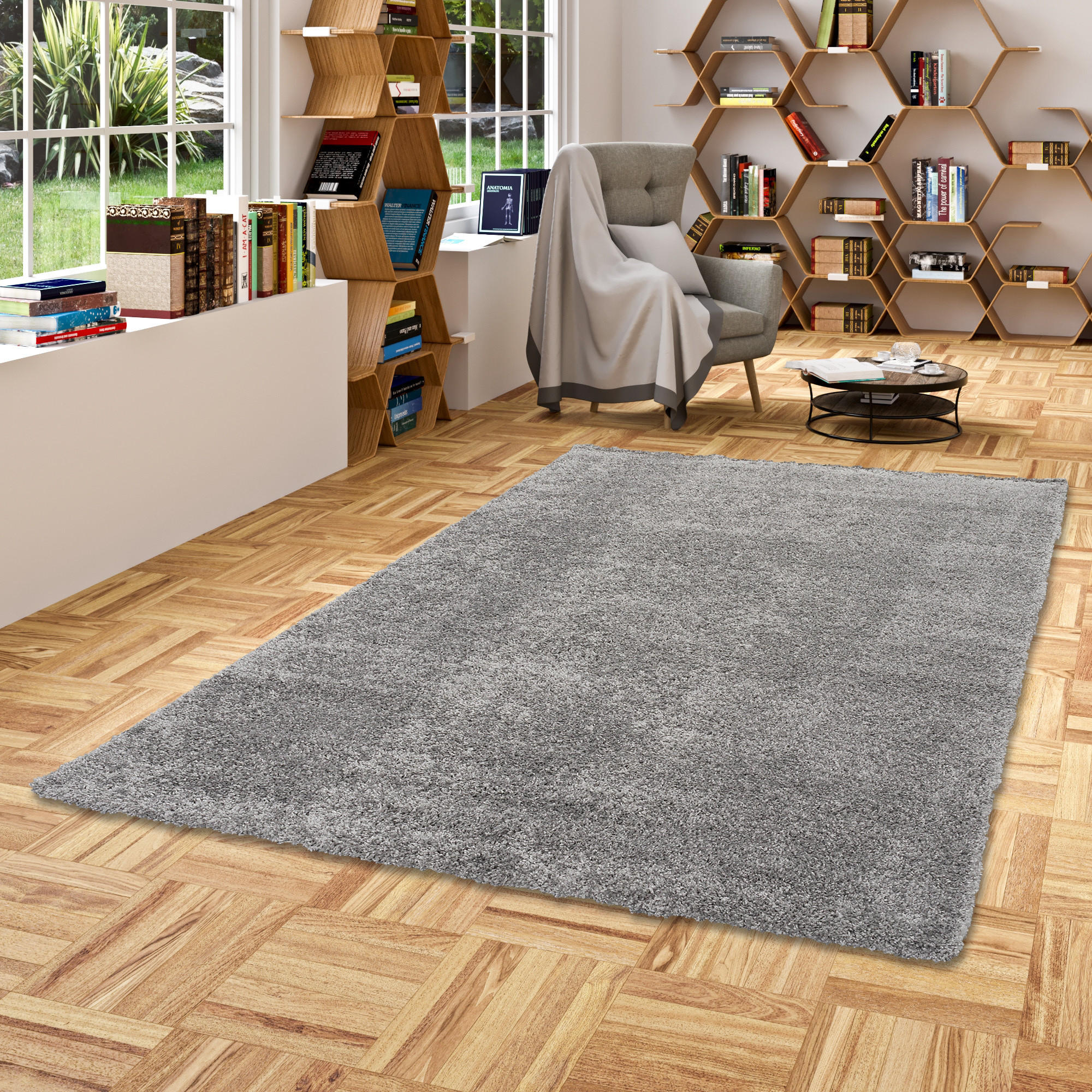 HOCHFLOR LANGFLOR TEPPICH ALOHA - Grau, Textil (200/200cm) - Pergamon