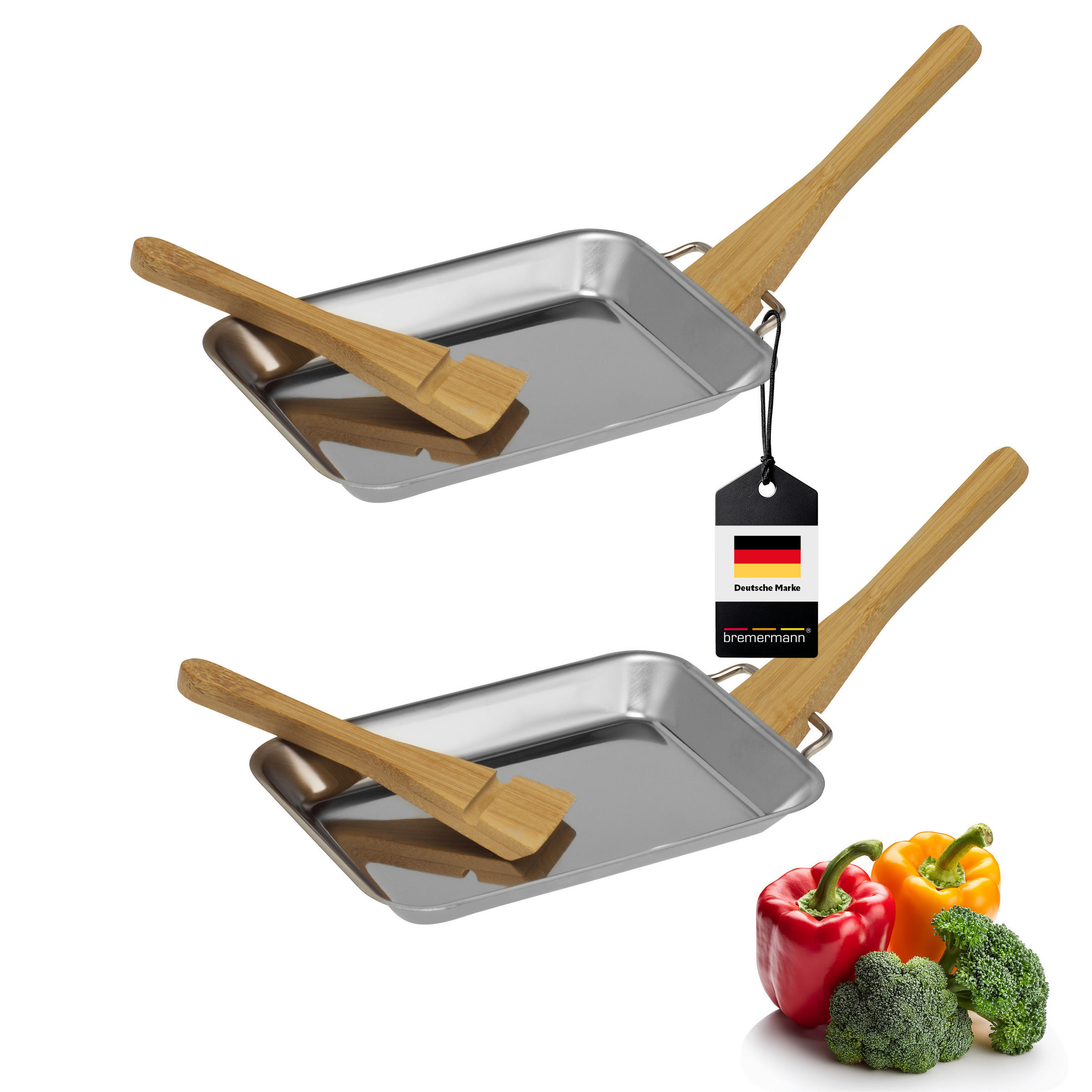 GRILLPFANNE 2er-Set, Edelstahl - Edelstahlfarben, Metall (13/2.5/20cm) - bremermann