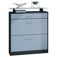 SCHUHSCHRANK Loret Front in Denim - Pastellblau, Holzwerkstoff (89/104/23cm) - Vladon