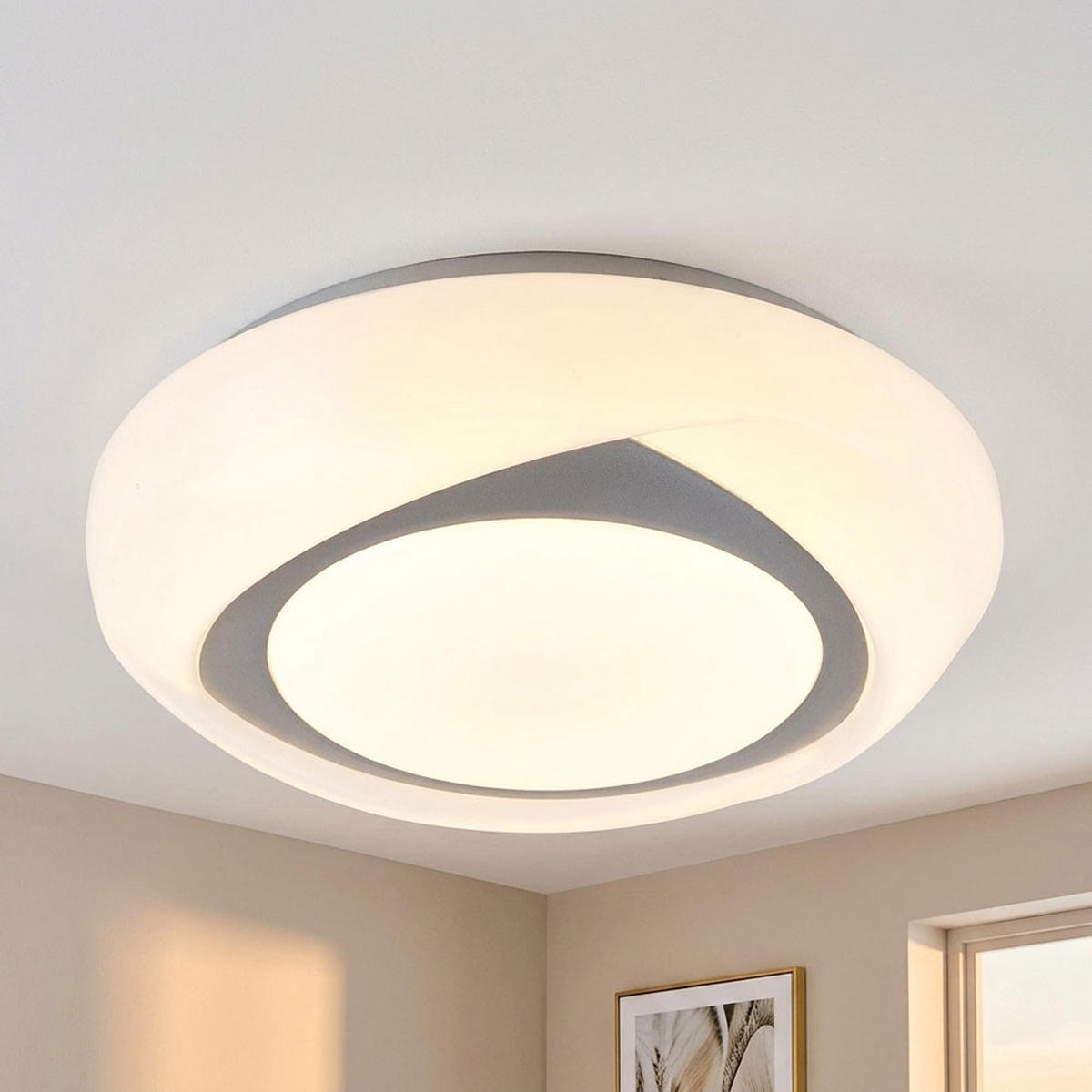 LED DECKENLEUCHTE Metall Weiß Rund - Weiß, Metall (35/35/9.5cm) - Globo Lighting