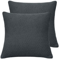 KISSENBEZUG 50x50 im 2er Set, Strick Dekokissenbezug, Wohnzimmer Sofakissenbezug für Sofa, Bett, Couch - Anthrazit - Anthrazit, Textil (50/50cm) - Carpe Sonno