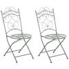 GARTENKLAPPSTUHL 2er Set Metall antik-grün - Grün, Metall (40/92/50cm) - CLP