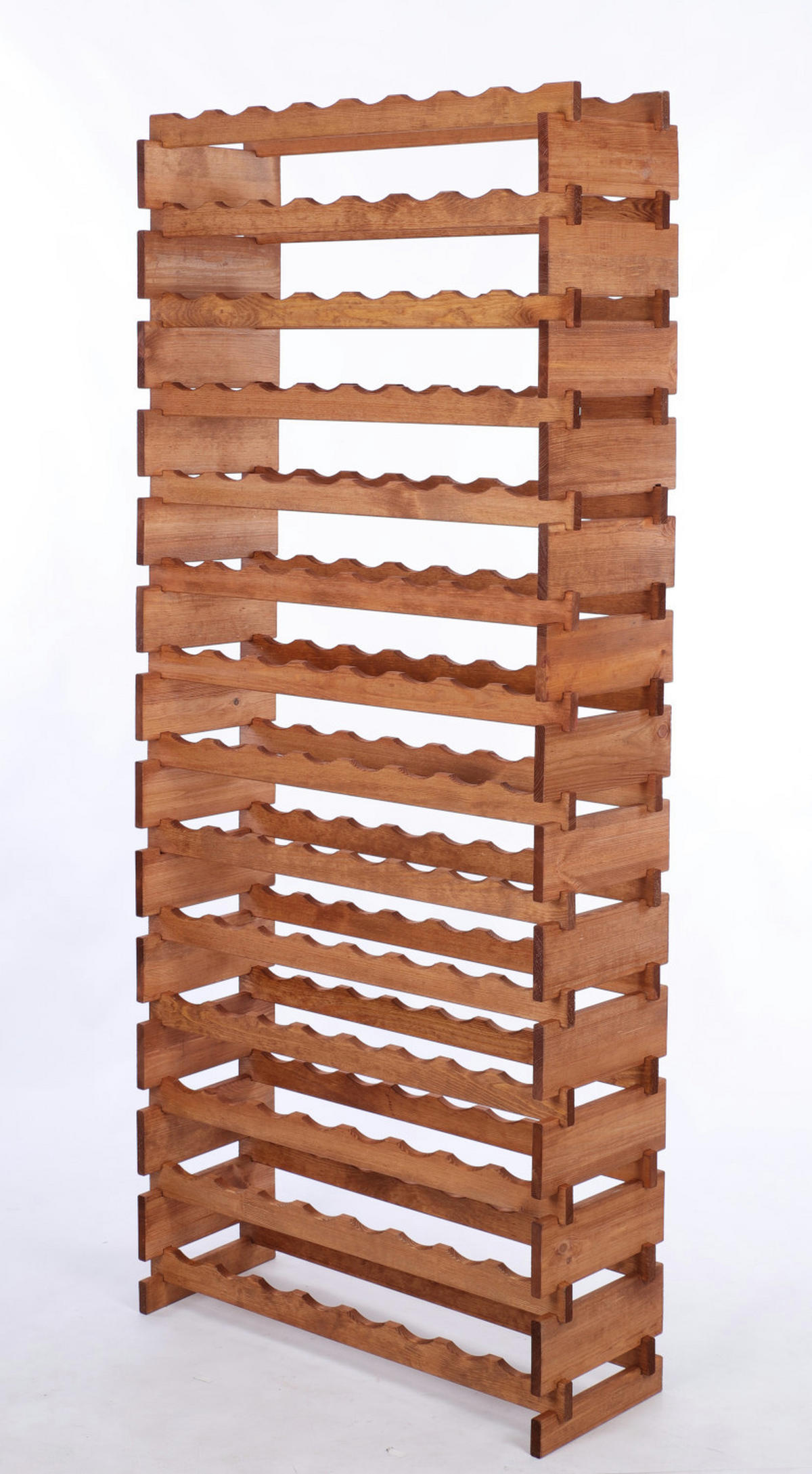 WEINREGAL VINOTECA FLEX PRO HxBxT 191x84x28cm 112 Flaschen auf 14 Ebenen Braun geölt - Braun, Holz (84/191/28cm) - PROREGAL