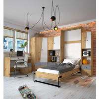 JUGENDZIMMER-SET Nero 6-teilig Artisan Eiche / Weiß-Grau-Matt 431 / 226 / 220cm - Eichefarben/Braun, Holz/Holzwerkstoff (431/220/226cm) - Feldmann-Wohnen