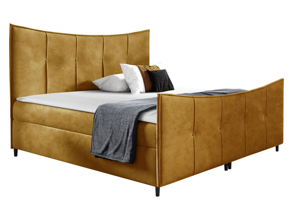 BOXBETT Bergamo Lux - Gelb, Holz (160/200cm) - MIRJAN24