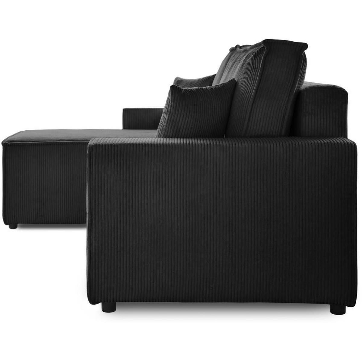 ECKSCHLAFSOFA mit Schlaffunktion Hektor dunkelgrau - Dunkelgrau/Schwarz, Kunststoff/Textil (277/152cm) - Beautysofa
