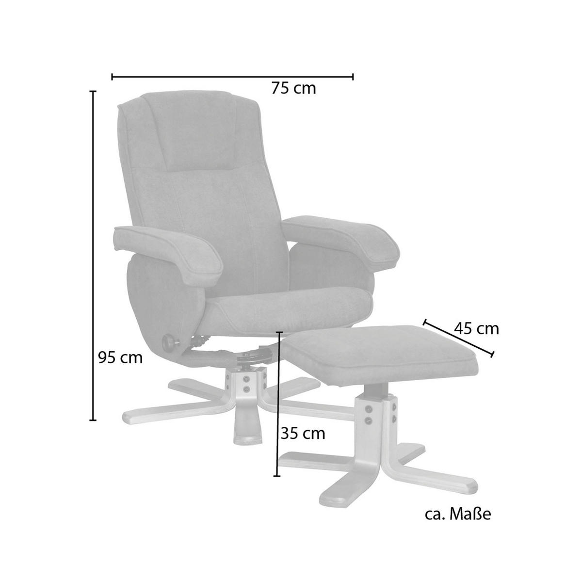 RELAXSESSEL CHARLES Stoffbezug Dunkelgrau - Anthrazit, Textil (75/95/68cm) - SVITA