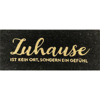 FUSSMATTE Zuhause, Kokos, Vinylrücken, Schwarz, 30 x 75 cm - Schwarz, Naturmaterialien (8/78cm) - Gift Company