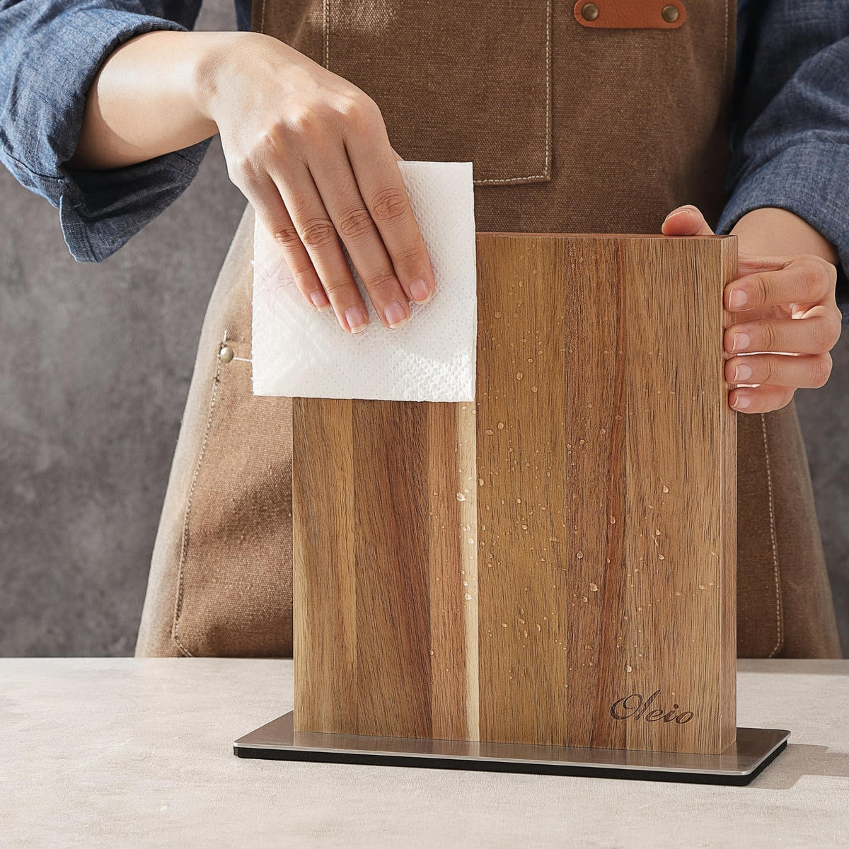 MESSERSET 4-TEILIG 8–17 cm - Braun, Holz/Metall - Wakoli