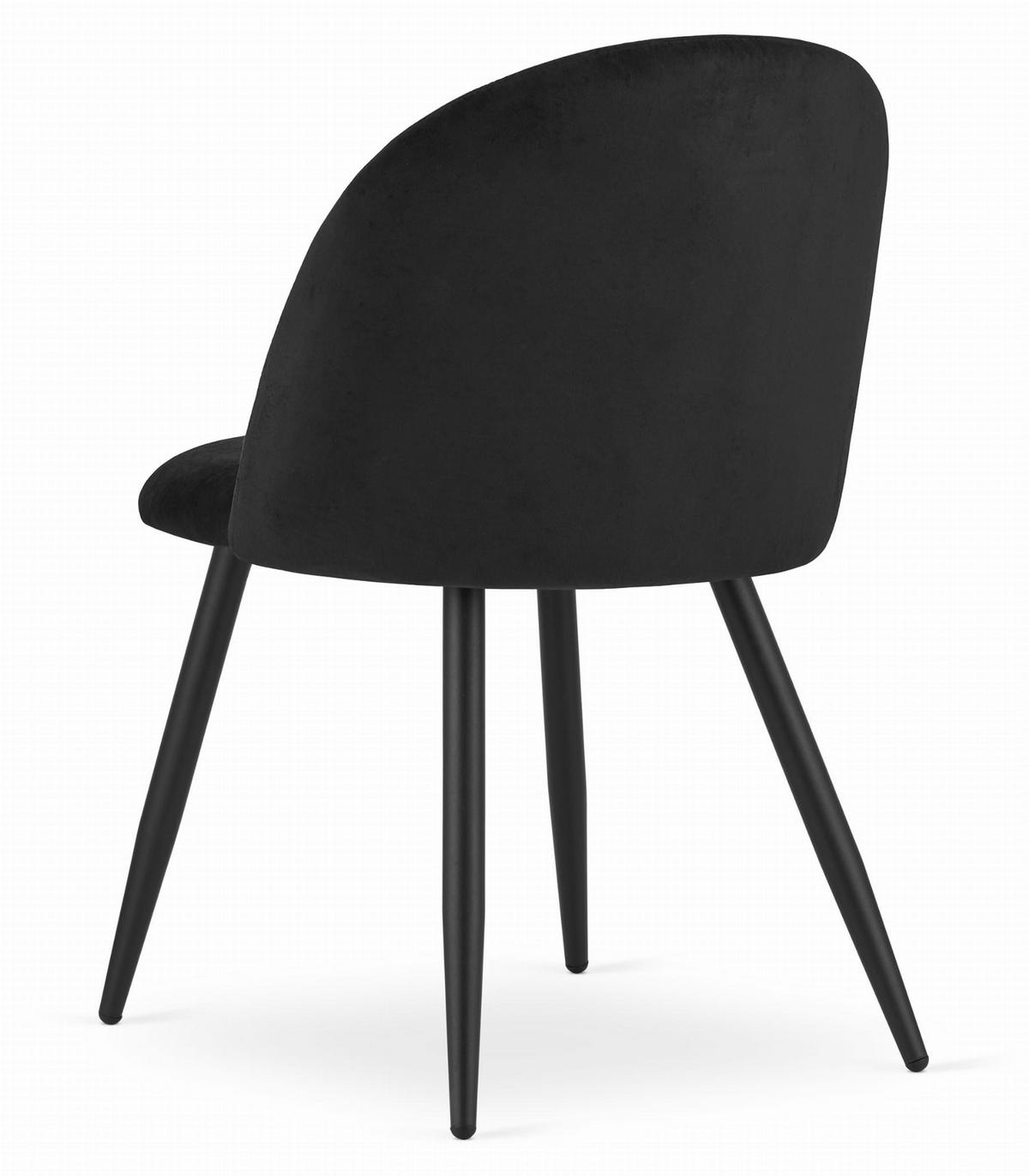 ESSZIMMERSTUHL BELLO schwarzer Sitz, schwarze Beine - Schwarz, Textil (46/76.5/42.5cm) - Valora