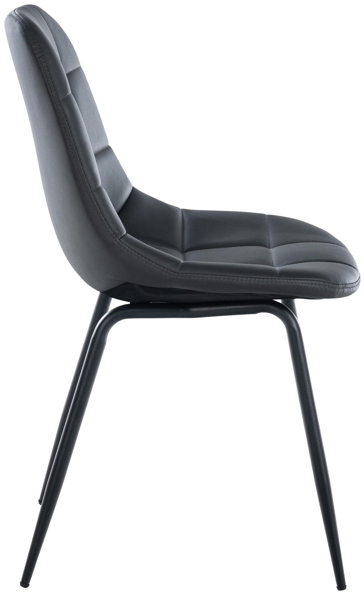 STUHL Lederlook grau - Schwarz/Grau, Textil/Metall (46/82/52cm) - CLP