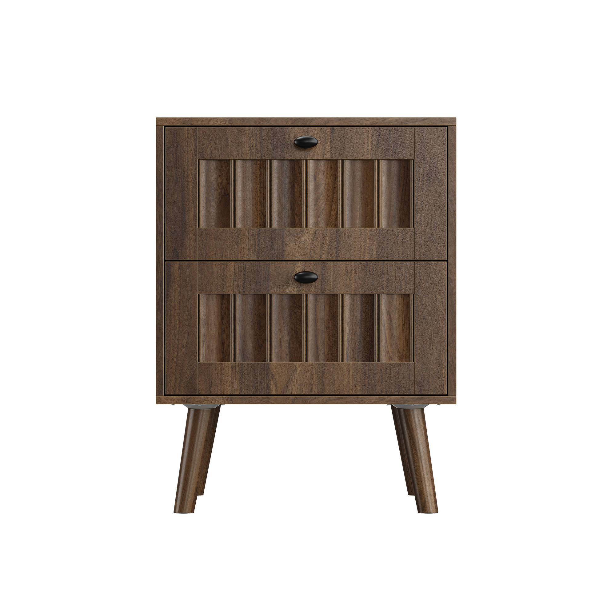 NACHTTISCH 43,5/57,5/40 cm Walnussfarben aus MDF und Spanplatte mit 2 Schubladen - Walnussfarben, Holzwerkstoff (43.5/58/40cm) - OKMYHOME