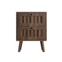 NACHTTISCH 43,5/57,5/40 cm Walnussfarben aus MDF und Spanplatte mit 2 Schubladen - Walnussfarben, Holzwerkstoff (43.5/58/40cm) - OKMYHOME