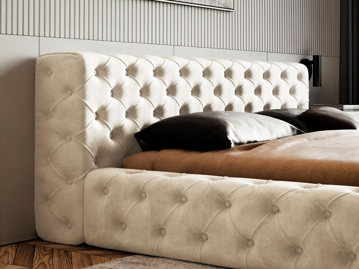 POLSTERBETT Palini 140x200 Beige - Beige, Textil (140/200cm) - Graingold