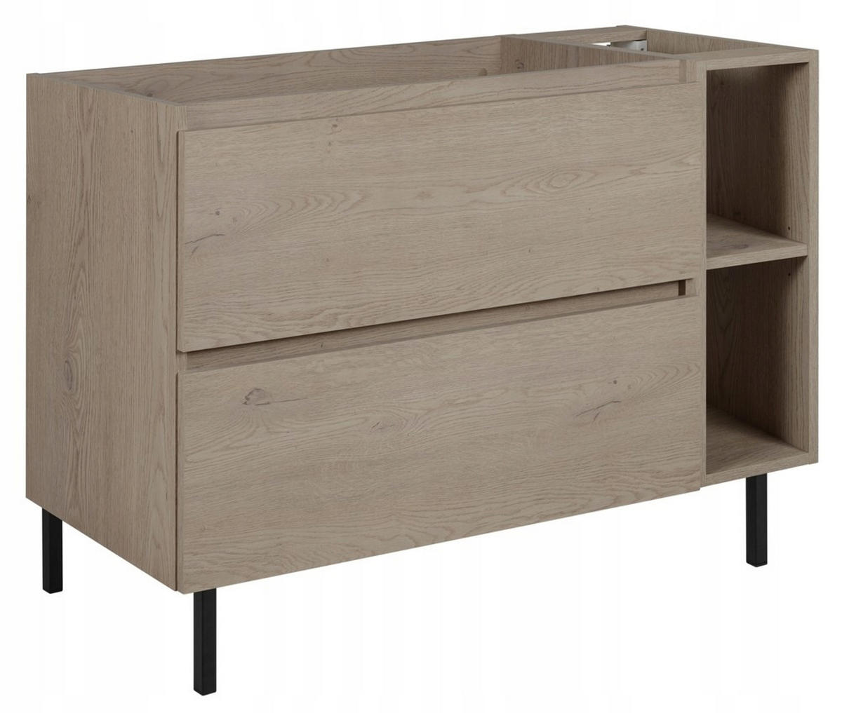 WASCHBECKUNTERSCHRANK SIMPLE mit Beinen 80cm Eiche Dunkel - Wildeiche, Holz (80/62/46cm) - Rodan