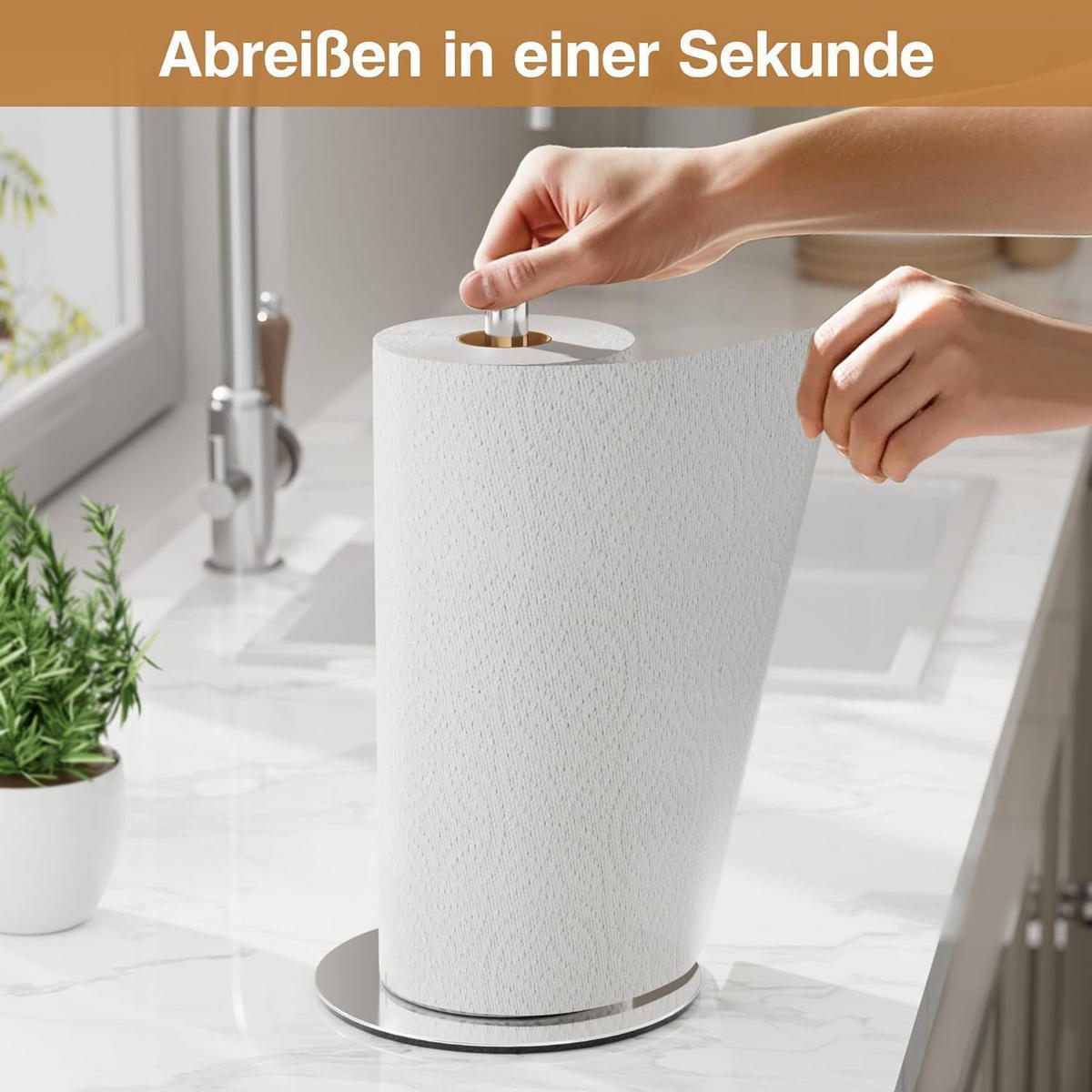 KÜCHENROLLENHALTER Silber Stehend - Silberfarben, Metall (22/7.6/32cm)