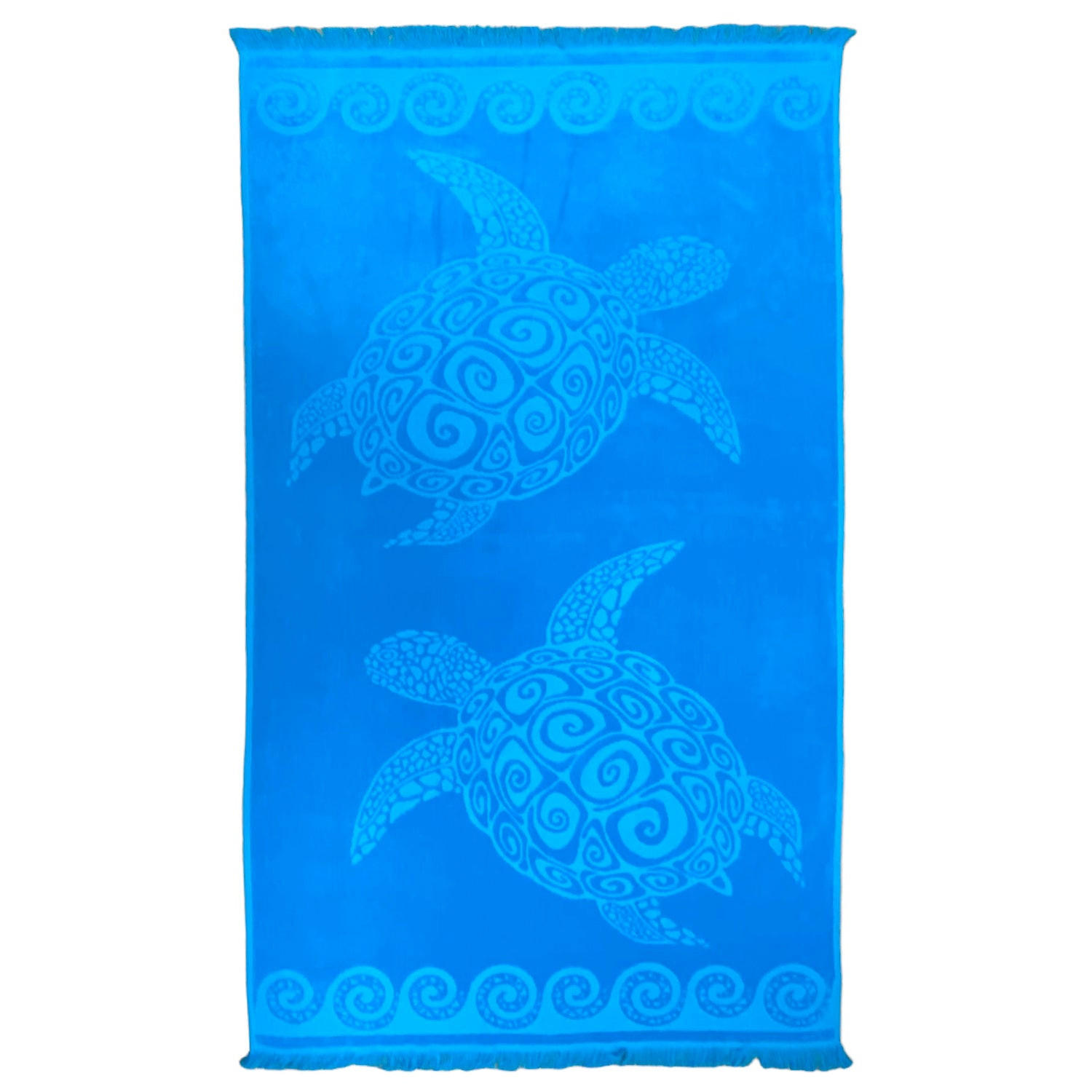 STRANDTUCH Frottee Velours Jacquard Ziseliert Cozumel 90x170 340g/m² - Blau, Textil (90/170cm) - LE COMPTOIR DE LA PLAGE