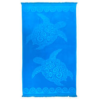 STRANDTUCH Frottee Velours Jacquard Ziseliert Cozumel 90x170 340g/m² - Blau, Textil (90/170cm) - LE COMPTOIR DE LA PLAGE