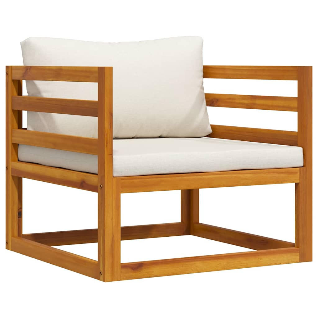 GARTENSTUHL Mit Cremeweissen Auflagen Massivholz Akazie - Creme, Holz/Textil (72/60/72cm) - vidaXL