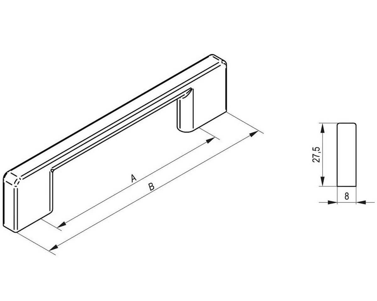 MÖBELGRIFF BA 192mm, Küchengriff Anthrazit matt, Türgriff Easy - Anthrazit, Metall (0.8/2.8/22.6cm)