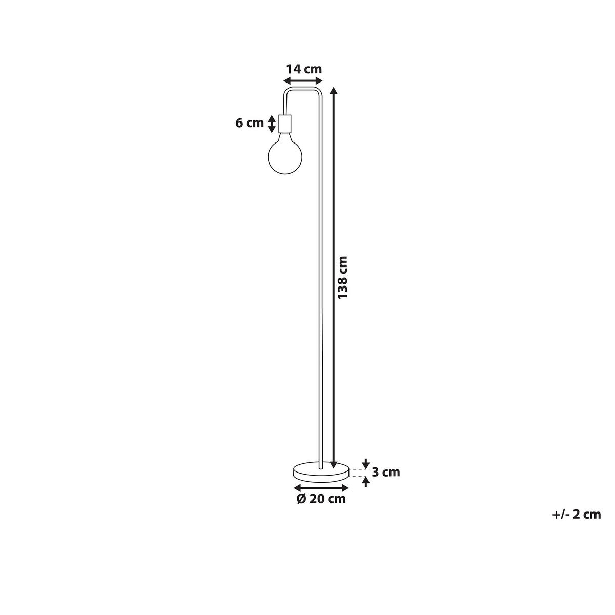 STEHLEUCHTE Savena 14/20/140 cm - Kupferfarben, Metall (14/20/140cm) - Beliani