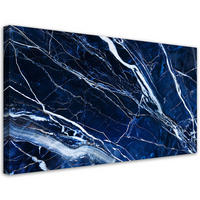 LEINWANDBILD Blaue weiße Marmorstruktur - Blau, Textil (120/60cm) - Feeby