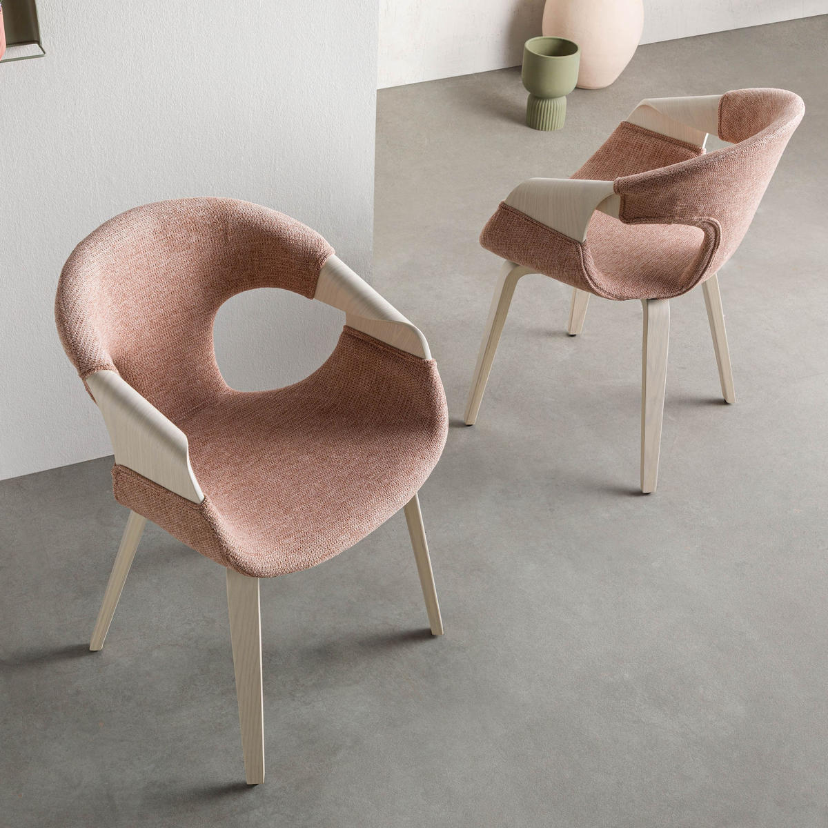 STUHL Formholz 55 x 56 x 80 cm rosa POLSTERSTÜHLE #03 - Rosa, Kunststoff (55/80/56cm) - Massivmoebel24