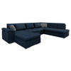 WOHNLANDSCHAFT Niko Bis Premium, Seite: Links - Dunkelblau/Grau, Holz/Textil (348/76/205cm) - MIRJAN24