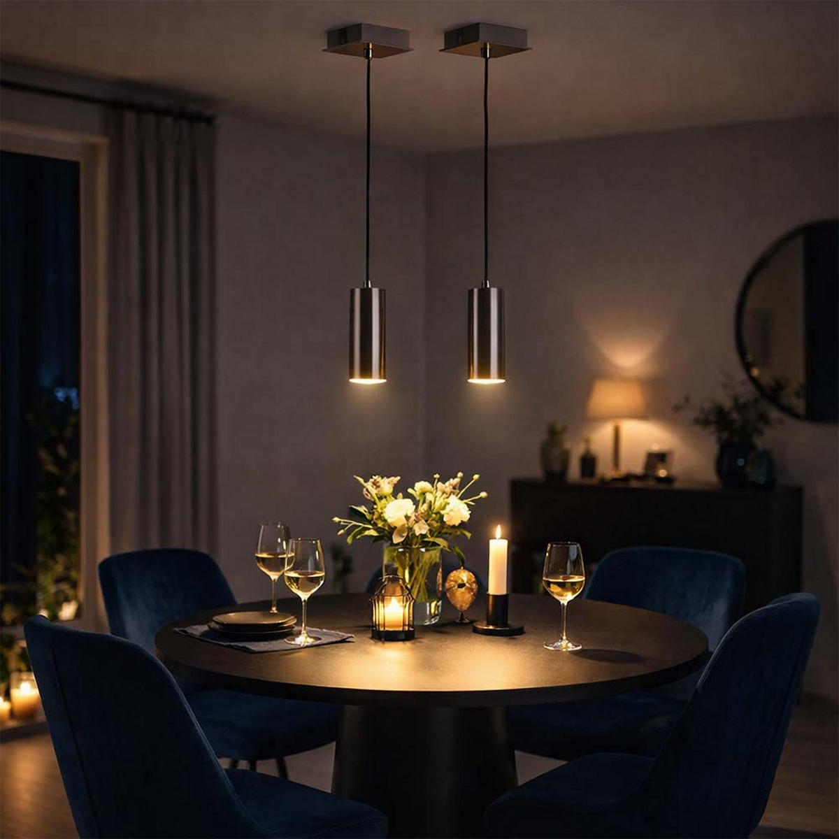 PENDELLEUCHTE LOFT Metall Silber 2x - Silberfarben, Metall (18/18/150cm) - Nowa