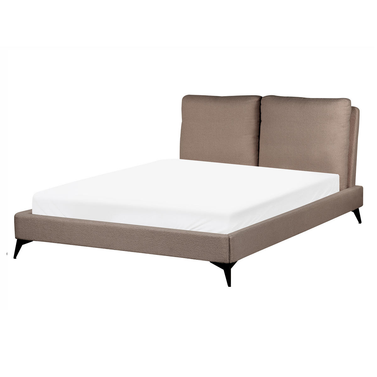 POLSTERBETT mit Lattenrost 140x200 cm Braun Melle - Braun, Textil (140/200cm) - Beliani
