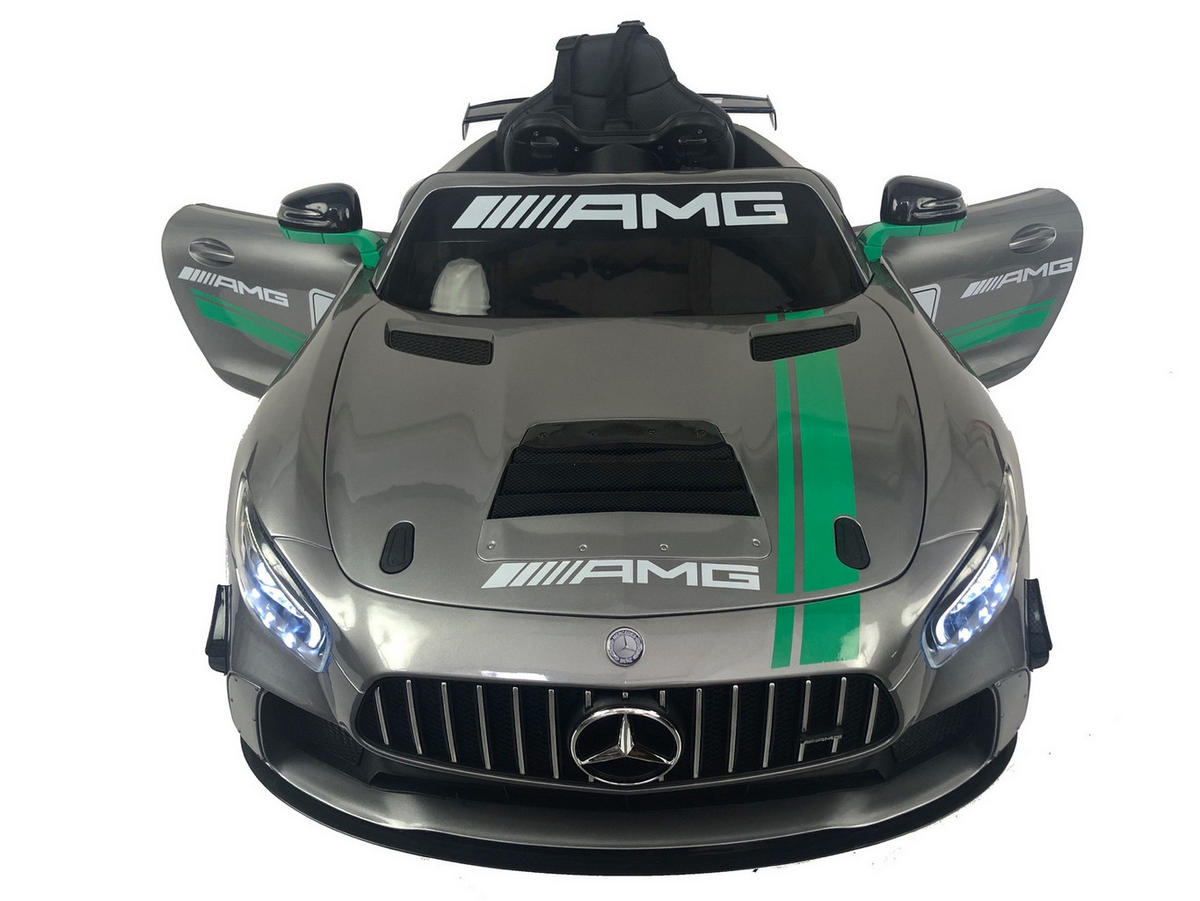 KINDER ELEKTROAUTO Mercedes GT 4 grau - Grau, Kunststoff (116/58/46cm) - TPFLiving