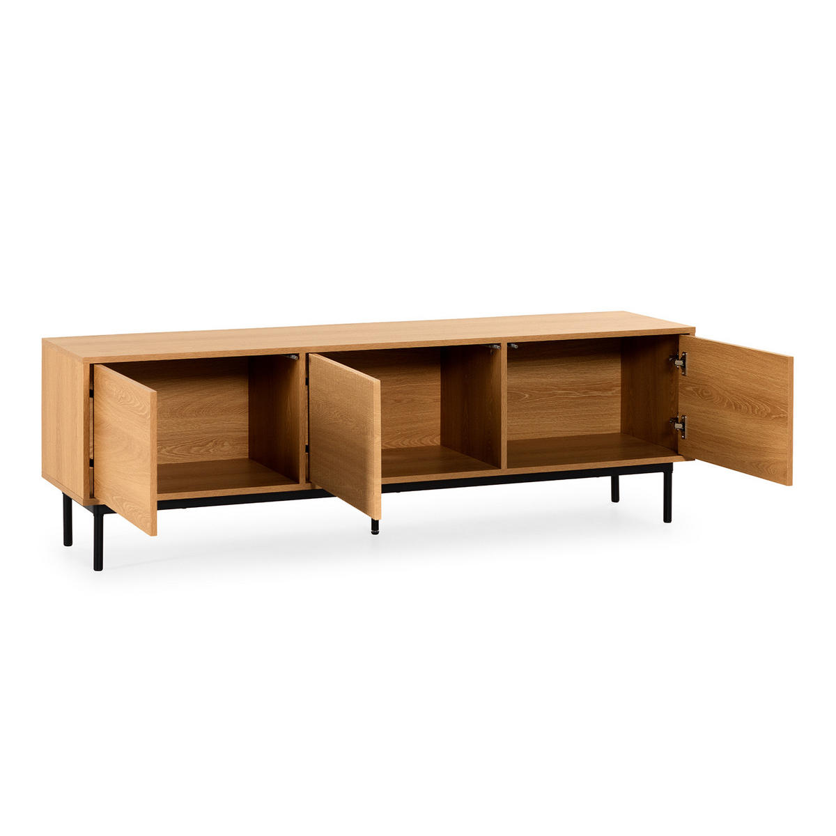 COMODĂ TV Florida cu 3 uși, aspect de stejar - culoare lemn stejar, compozit lemnos (160/50/40cm) - VS Venta-stock