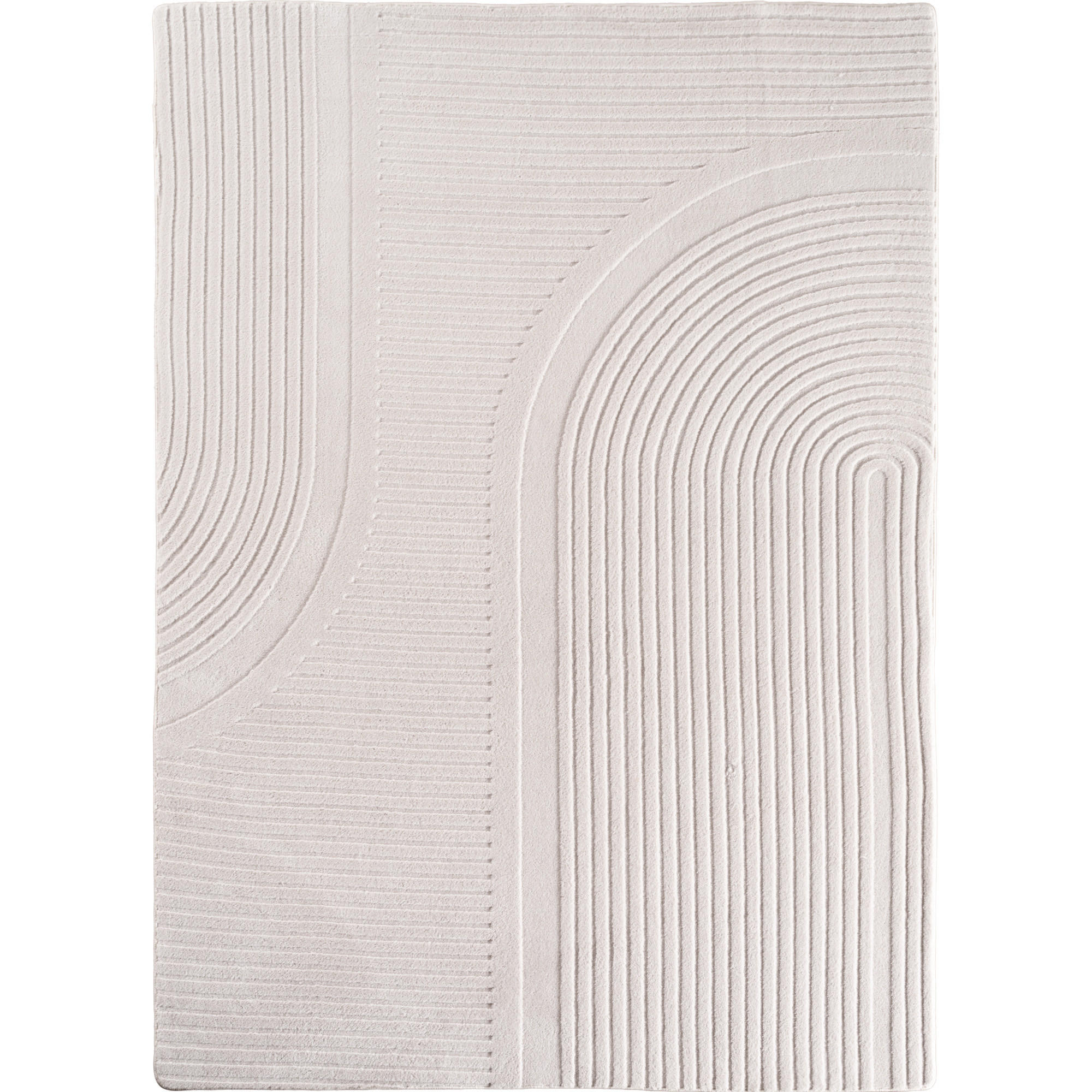 TEPPICH Kurzflor Boho Design Microfaser Baumwolle Schlafzimmer Creme Rechteckig 140x200 - Creme, Textil (140/200cm) - KADIMA DESIGN