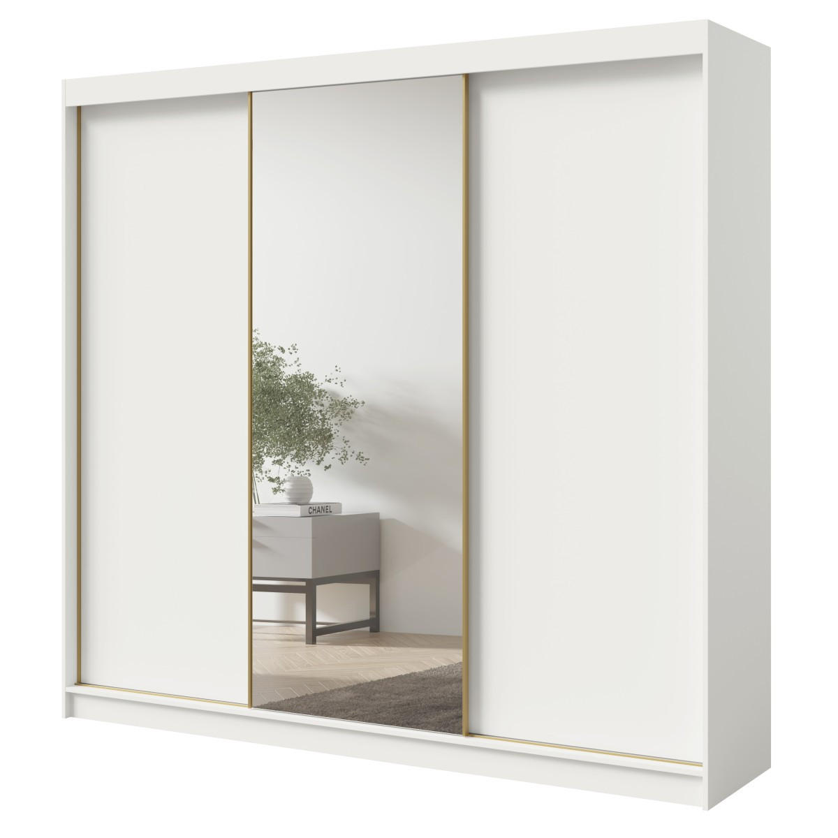 mzm24 Schwebetürenschrank Weiß 250x236x60 cm