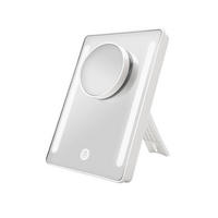 KOSMETIKSPIEGEL mit Licht mit Abnehmbare Saugnapfes, Weiß, 22,4/16,3 cm - Weiß, Glas (16.3/22.4/22.4cm) - EMKE