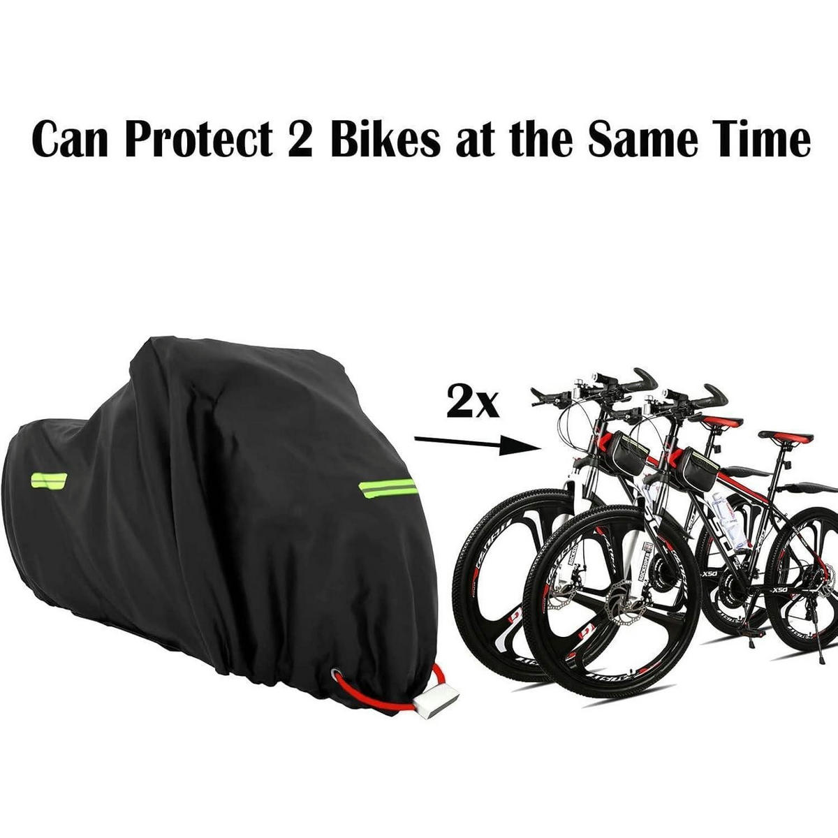 FAHRRADABDECKUNG Wasserdicht 205 x 110 x 80 cm 210D Oxford-Gewebe - Schwarz, Textil (110/80/205cm)