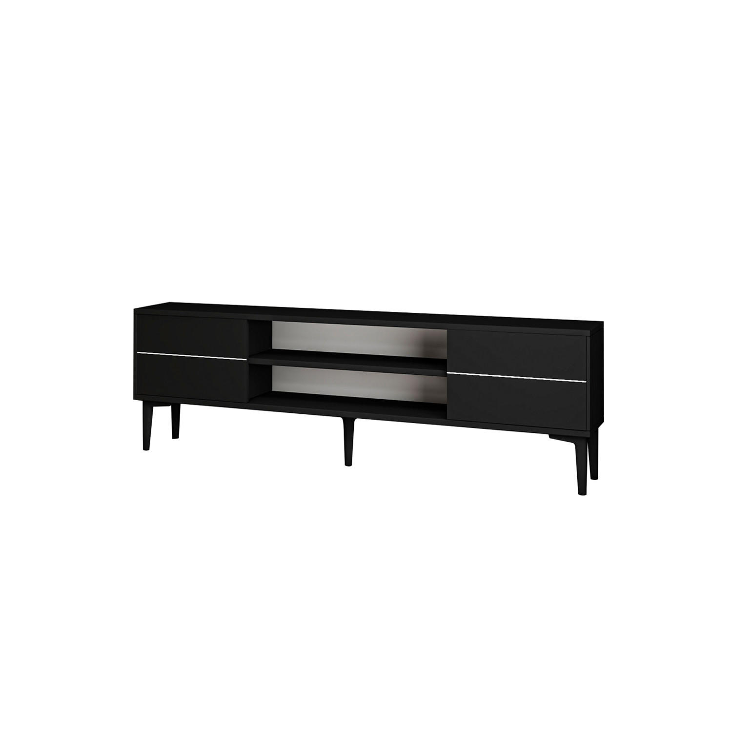 TV-LOWBOARD Aragon Schwarz - Schwarz, Holzwerkstoff/Kunststoff (140/44.6/29.6cm) - moebel17
