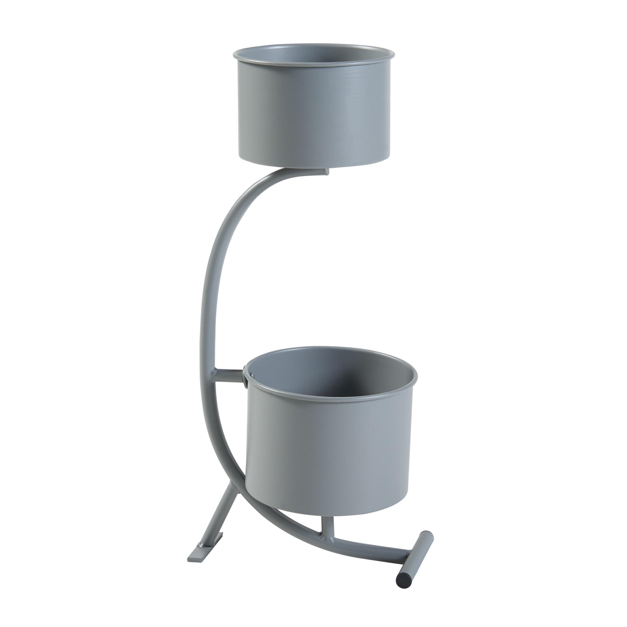 PFLANZENSTÄNDER Almelo - Grau, Metall (63cm) - [en.casa]