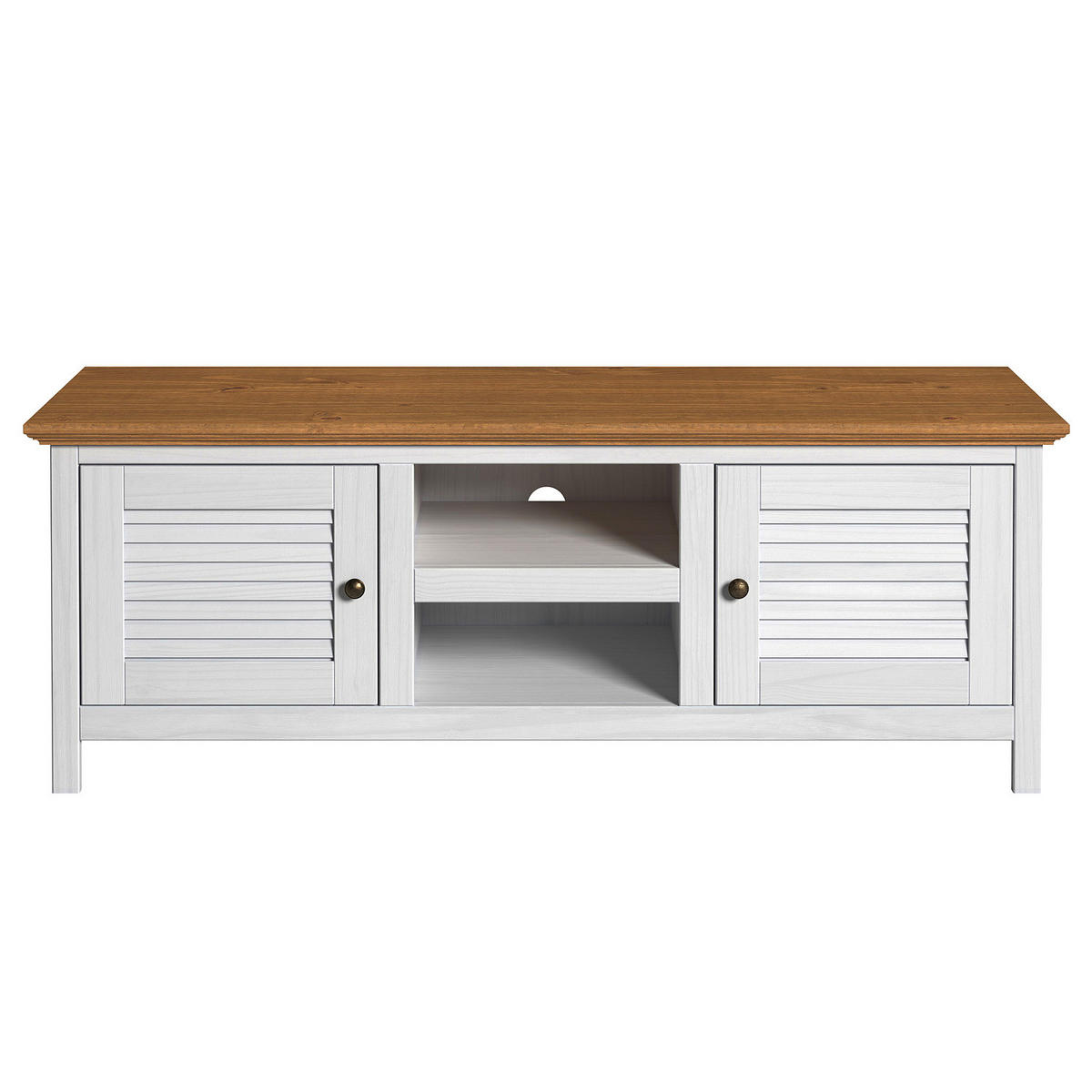 MASSIVES TV-LOWBOARD - Kiefer massiv - 150 cm - Braun/Kieferfarben, Holz/Metall (150/55/42cm) - home24